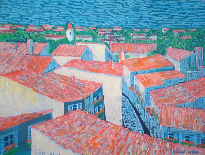 Arlesin katot, 50x80 cm, Etelä-Ranska, öljyväri, omistaa BENJON OY